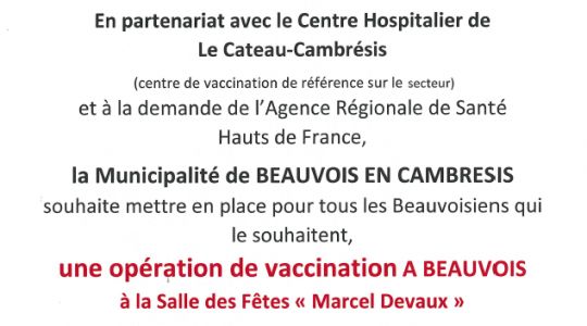 Opération vaccination COVID-19 - Beauvois-en-Cambrésis