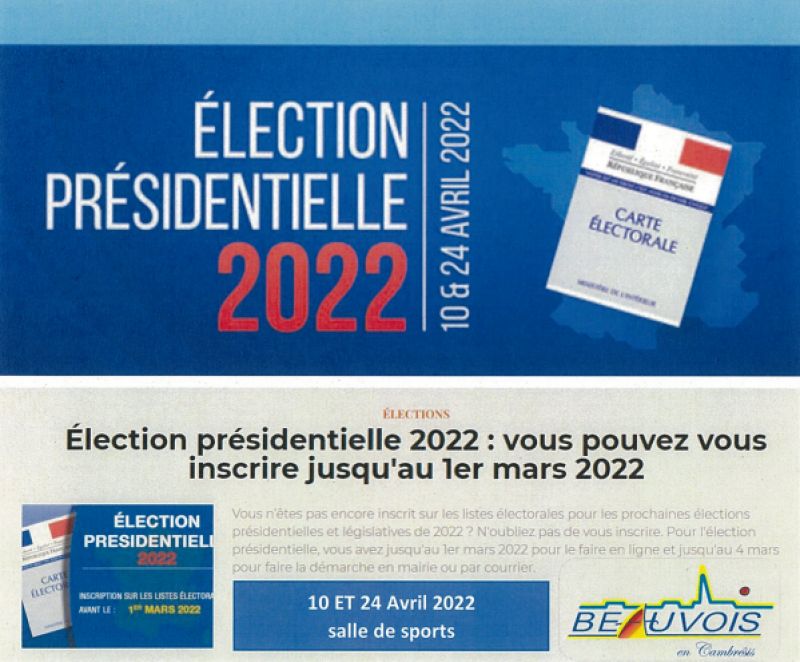 Inscription Élection Présidentielle 2022